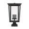 Z-Lite Seoul 3 Light Outdoor Pier Mounted Fixture, Oil Rubbed Bronze & Clear 571PHXLS-SQPM-ORB - alternate 4